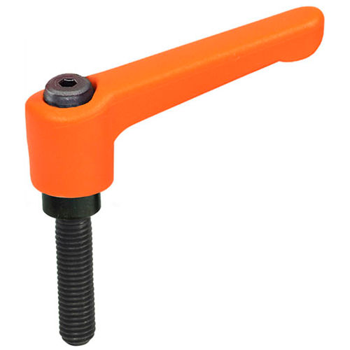 J.W. Winco 5T45A02O Zinc Die Cast Adjustable Lever w/ Steel Components - 5/16-18 x 1.77 Stud