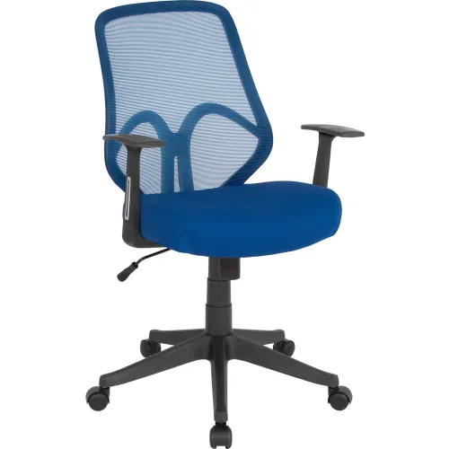 Flash Furniture Salerno Series High Back Navy Mesh Office Chair with Arms