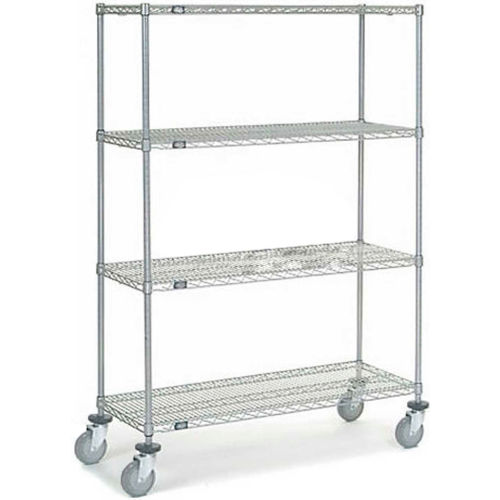 Chrome Wire Shelf Truck - 48"W x 18"D x 69"H