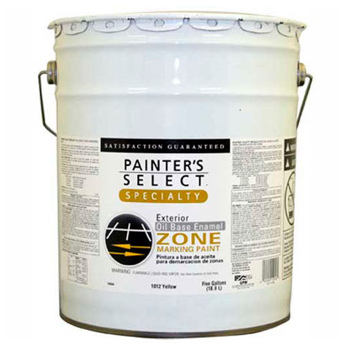 Painter's Select Oil Zone Marking Paint, Flat Finish, Yellow, 5-Gallon - 109564
