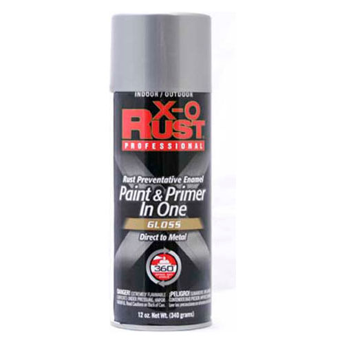 X-O Rust 12 oz. Aerosol Rust Preventative Paint & Primer In One, Aluminum, Gloss - 125732