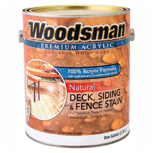 Woodsman 100% Acrylic Natural Deck, Siding & Fence Wood Stain, Natural, Gallon - 149318