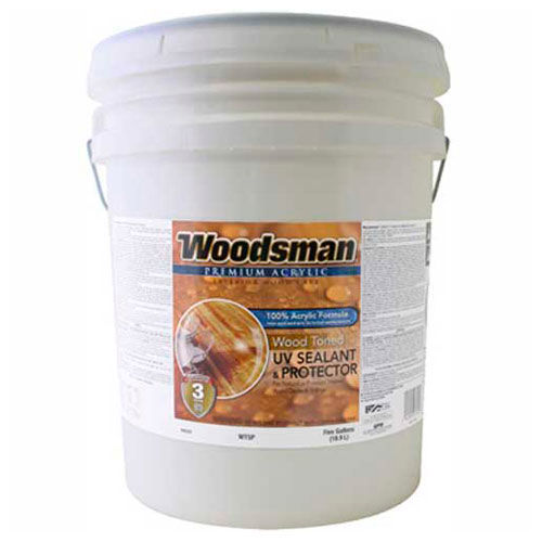 Woodsman Clear 100 Acrylic Latex Wood Sealer & Protector, Toned, 5Gallon 149322