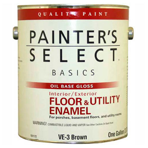 Painter's Select Basics Floor & Utility Enamel, Gloss Finish, Brown, Gallon - 151172