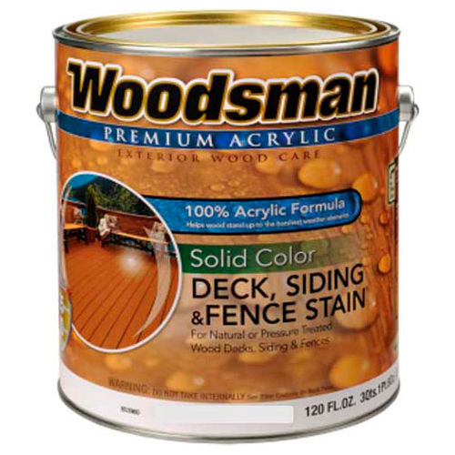 Woodsman 100% Acrylic Latex Deck, Siding & Fence Wood Stain, Rustic Brown, Gallon - 164487
