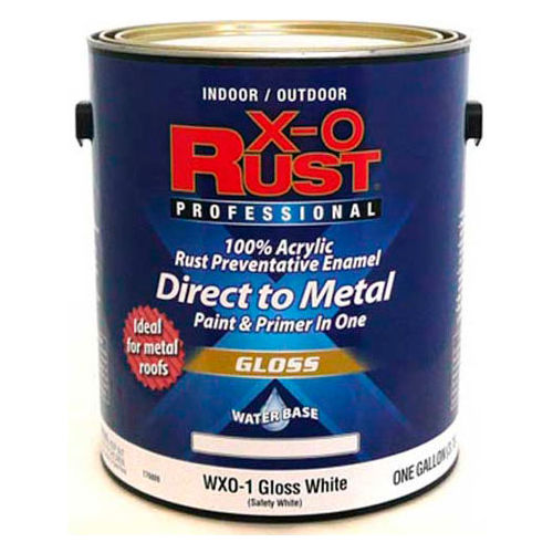 X-O Rust Anti-Rust Enamel, Gloss Finish, Safety White, Gallon - 176809