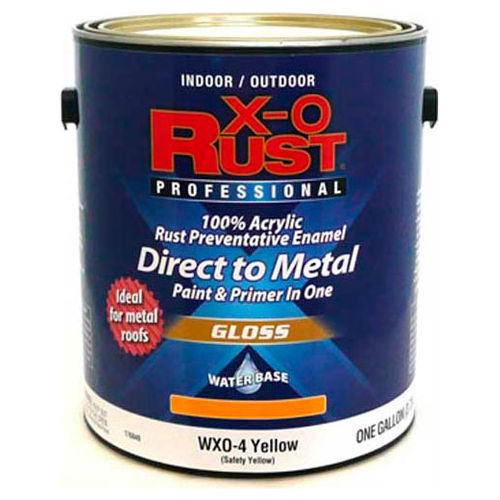 X-O Rust Anti-Rust Enamel, Gloss Finish, Safety Yellow, Gallon - 176840