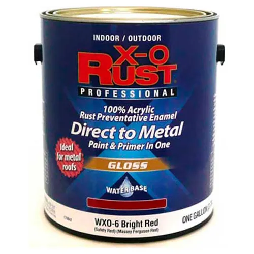 X-O Rust Anti-Rust Enamel, Gloss Finish, Bright Red, Gallon - 176842