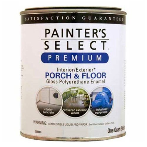 Painter's Select Porch & Floor Coating, Polyurethane Oil, Gloss Finish, Medium Gray, Quart - 209304
