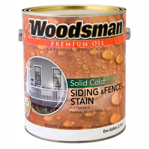 Woodsman Solid Color Oil Siding & Fence Wood Stain, White, Gallon - 591154