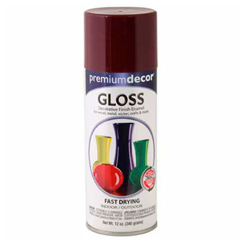 Premium Décor Decorative Gloss Enamel 12 oz. Aerosol Can, Shutter Red - 705267