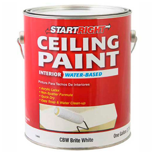 Start Right Ceiling Paint, Flat Finish, Brite White, Gallon - 734665