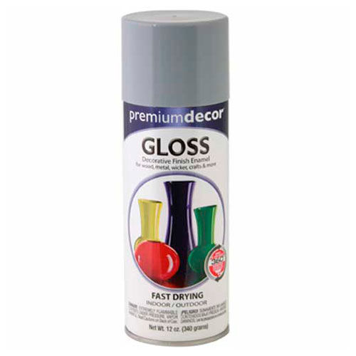 Premium D&eacute;cor Decorative Gloss Enamel 12 oz. Aerosol Can, Pewter Gray - 793227