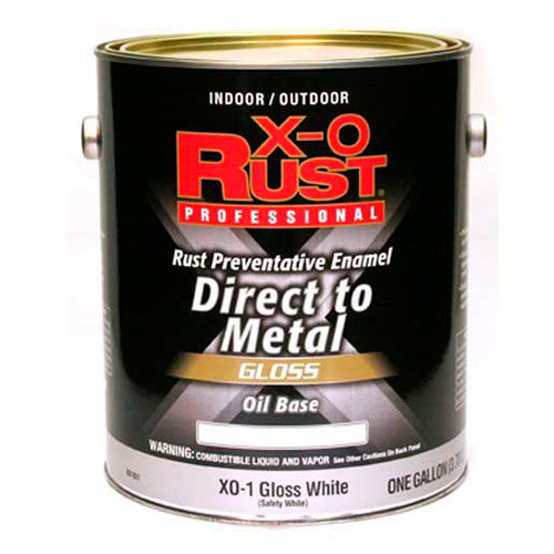 X-O Rust Oil Base DTM Enamel, Gloss Finish, Gloss White, Gallon - 801951