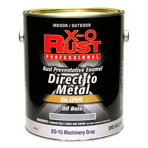 X-O Rust Oil Base DTM Enamel, Gloss Finish, Machinery Gray, Gallon - 802579