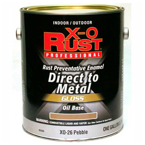 X-O Rust Oil Base DTM Enamel, Gloss Finish, Pebble, Gallon - 802660