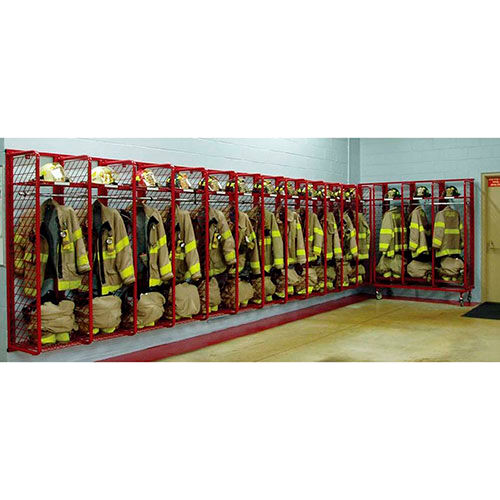 Red Rack™ Wall Mount Gear Storage Rack Locker, 1 Section, 20"Wx20"Dx72"H,Red,Unassembled