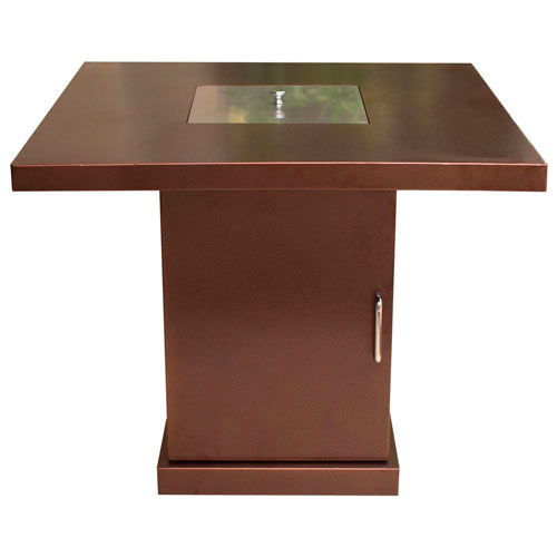 Hiland Fire Pit GSF-PR-PC Propane 40000 BTU Square Bronze
