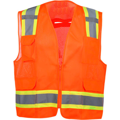 GSS Safety 1504 Premium Class 2 Fall Protection Mesh 6 Pockets Safety Vest, Orange , 2XL