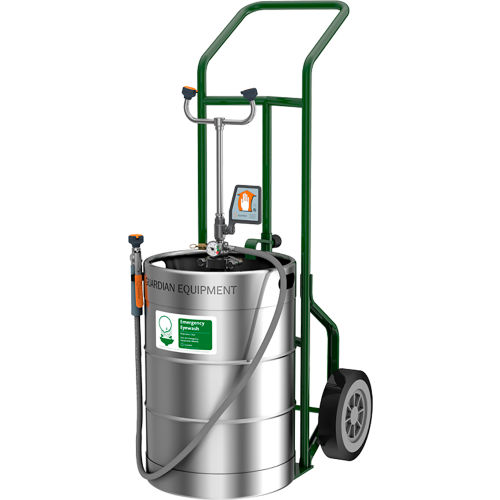 Guardian Portable Eyewash & Drench Hose Unit W/ Hand Truck, 15 Gal