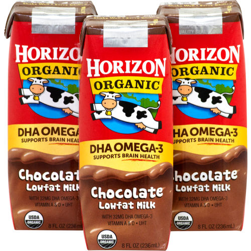 Horizon Organic Chocolate LowFat Milk Boxes, 8 fl oz, 18 Count