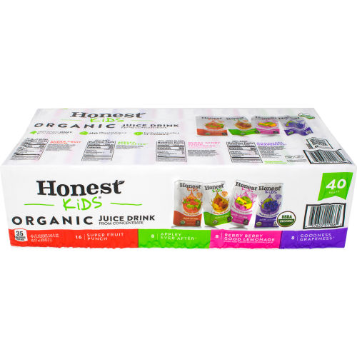 HONEST KIDS Organic Fruit Juice Drink Boxes Variety Pack, 6 oz, 40 Count