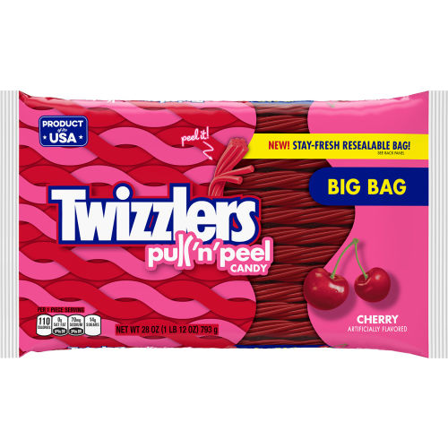 TWIZZLERS PULL 'N' PEEL Cherry Candy, 28 oz, 2 Count