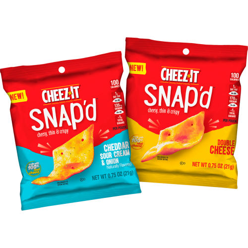 CHEEZ-IT Snap'd Cheesy Baked Snack Variety Pack, 0.75 oz, 42 Count, 2 Pack