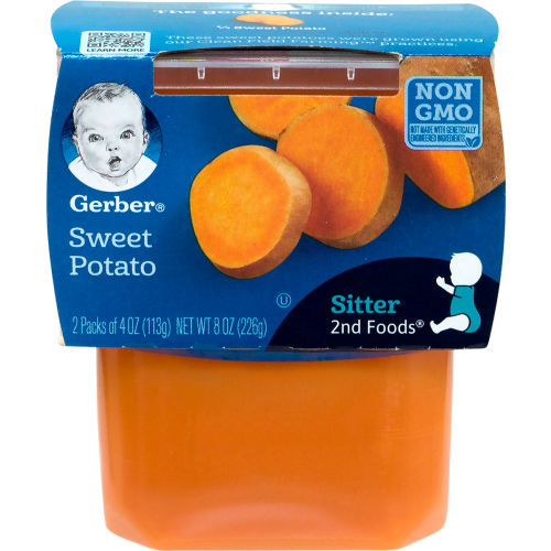 GERBER 2nd Foods Sweet Potato Baby Food, 4 oz, 2Packs, 8 Count