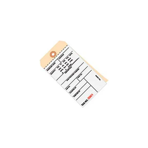 2 Part Carbonless Inventory Tags, 2500-2999, #8, 6-1/4"L x 3-1/8"W, 500/Pack
