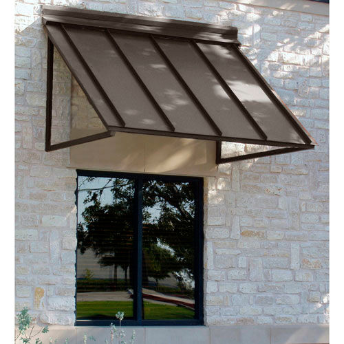 Awntech H22-4BRZ, Metal Standing Seam Awning 4' 8"W x 2'D x 2'H