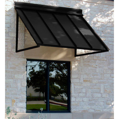Awntech H23-3K, Standing Seam 3-11/16'W x 2'H x 3'D Awning Black