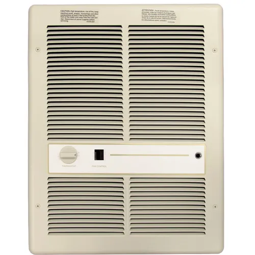 TPI Fan Forced Wall Heaters With Summer Fan Switch HF3315TSRP - 3000/2250/1500/1125W 240/208V Ivory