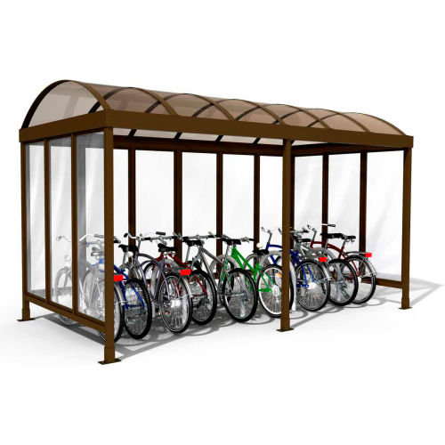 Transit Bike Shelter 7-20 29'1&quot;L x 7'5&quot;W - 20 Bike Capacity - Hip Roof