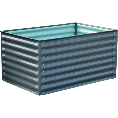 Hanover Galvanized Steel Rectangular Raised Garden Bed, 23.6"D x 59"W x 23.6"H, Gray