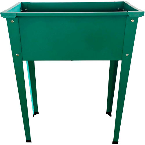 Hanover Galvanized Steel Raised Planter Bed with Legs, 12"D x 24"W x 31"H, Green