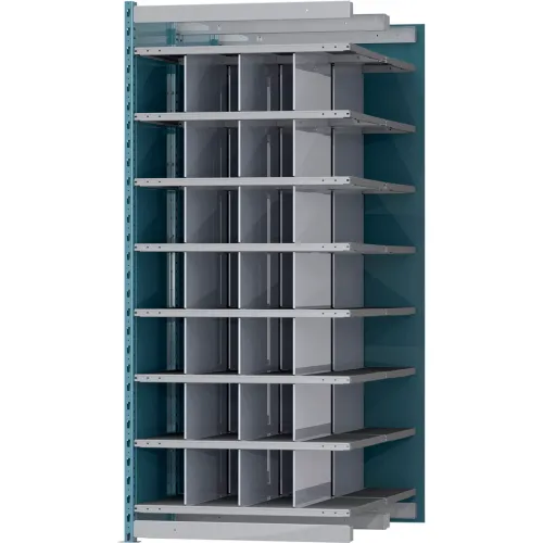 Hallowell Closed Style Deep Bin Shelving, 8 Shelves, AddOn Unit, 36"W