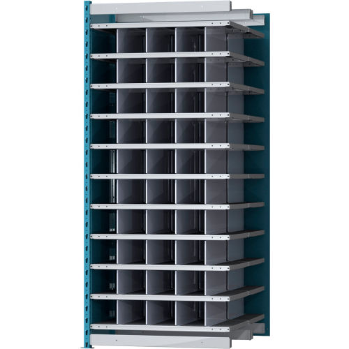 Hallowell Closed Style Deep Bin Shelving, 11 Shelves, AddOn Unit, 36"W