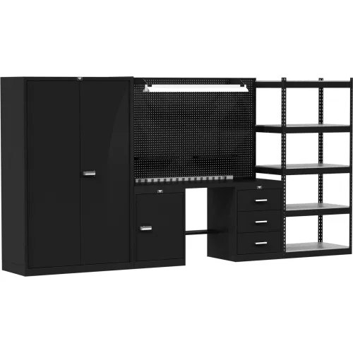 Hallowell® Fort Knox™ Mixed Storage Modular Workbench System, 132