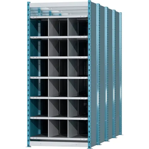 Hallowell Closed Style Deep Bin Shelving, 7 Shelves, Starter Unit, 36"W
