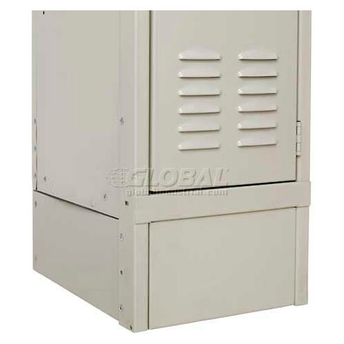 Hallowell KCSB24PT Steel Locker Accessory - Closed Side Base 24"D x 6"H - Tan