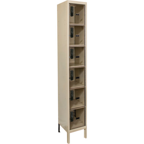Hallowell® 6Tier 6 Door SafetyView Plus Locker, DigiTech Lock 12"Wx15