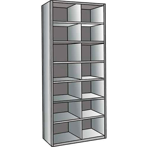 Hallowell 5525-24HG Hi-Tech Parts Bin Unit 36"W x 24"D x 87"H Gray Starter 14 Bins
