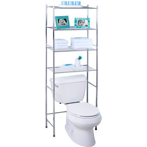Honey-Can-Do&#174; 4-Tier Over-The-Toilet Shelving Unit 24&quot;L x 11&quot;W x 68&quot;H - Chrome