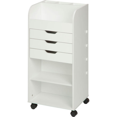 Honey-Can-Do&#174; 3-Drawer Rolling Craft Storage Cart - 15-15/16&quot;L x 13-5/16&quot;W x 33-3/4&quot;H - White