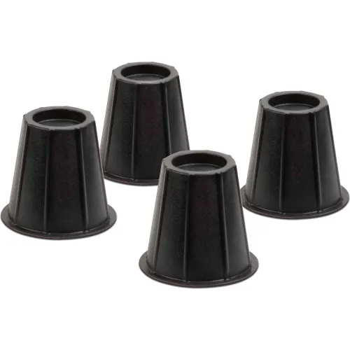 6" Round Bed Risers, Black, Plastic, Fits Up To 3" Diameter Post, 300