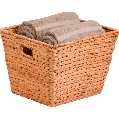 Large Tall Square Banana Leaf Tote Basket - Pkg Qty 2