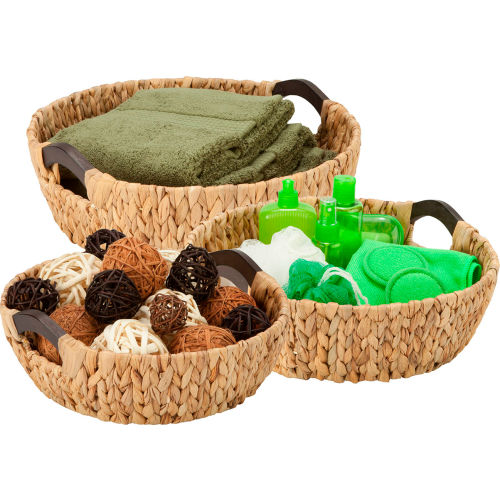 Honey-Can-Do&#174; 3-Piece Round Water Hyacinth Baskets - Natural