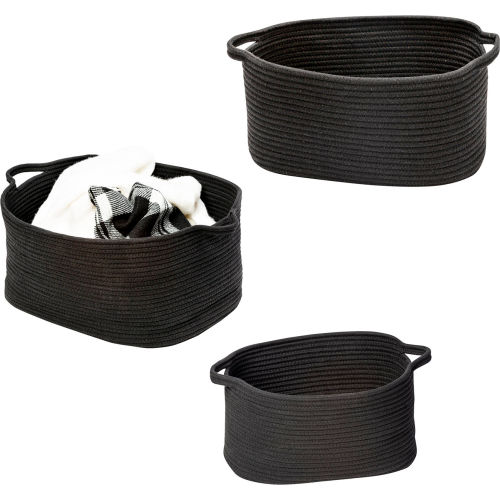 Honey-Can-Do&#174; 3-Piece Cotton Coil Baskets - Black