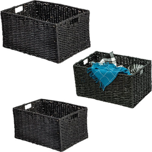 Honey-Can-Do® 3-Piece Nested Maize Rectangle Baskets - Black
